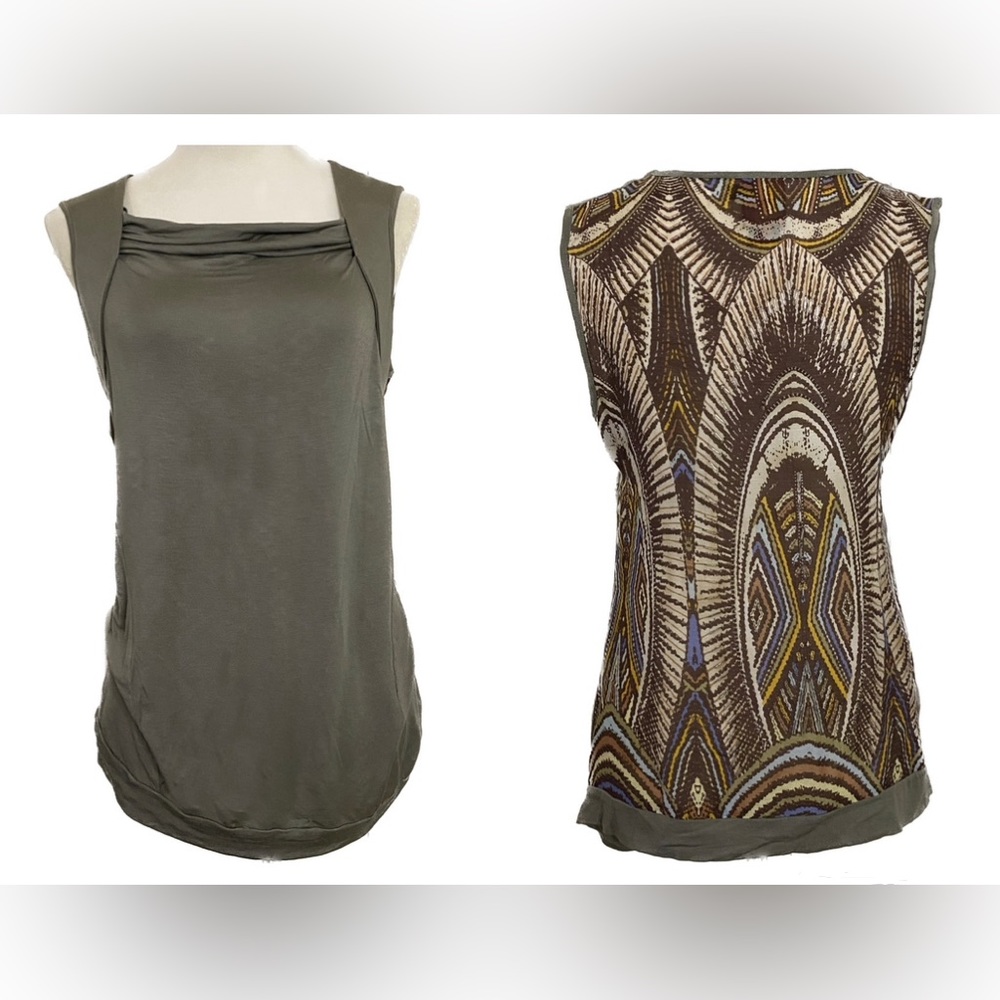 Abstract Beaded Back Tank Top - Size S